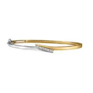 10K Yellow and White Gold (0.25ct) Diamond Bangle