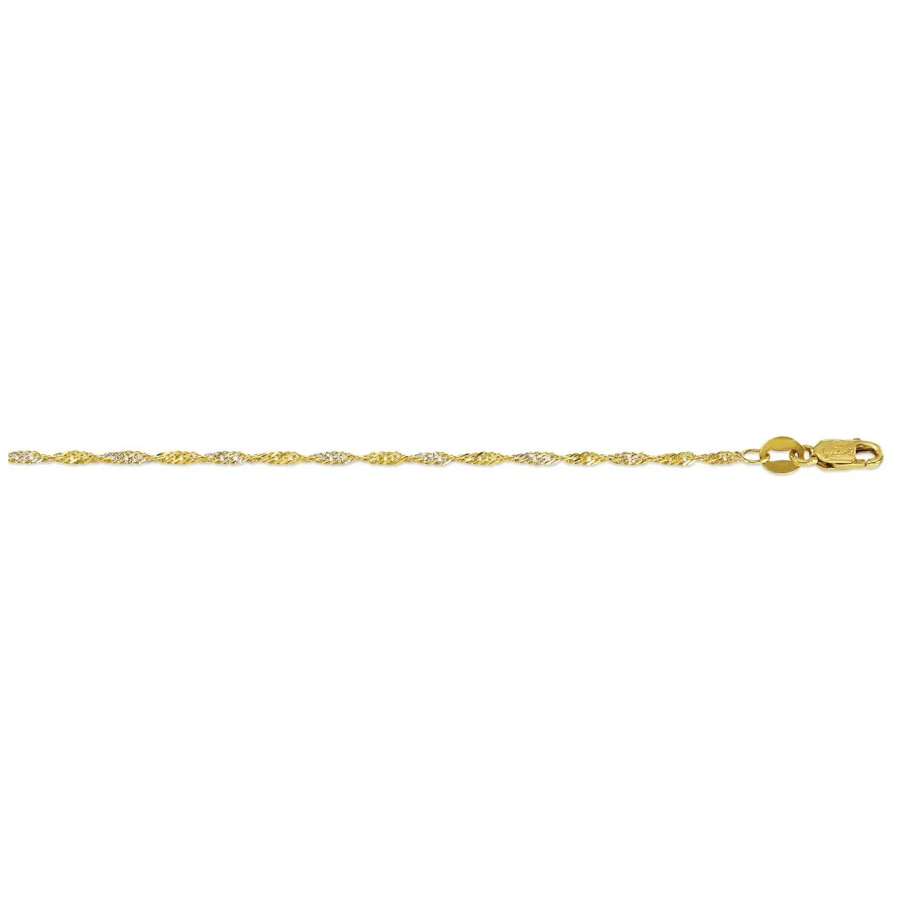 10K Yellow and White Gold (1.6mm) Singapore Chain (16" - 24")