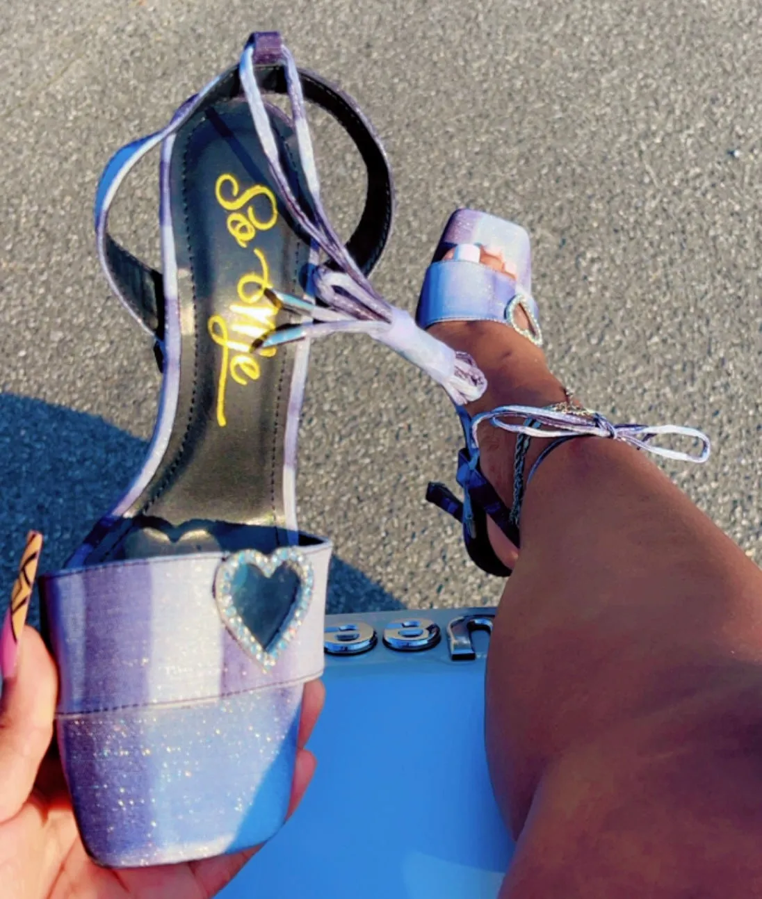 $25 Sale - Black/Blue Sparkle Emberm