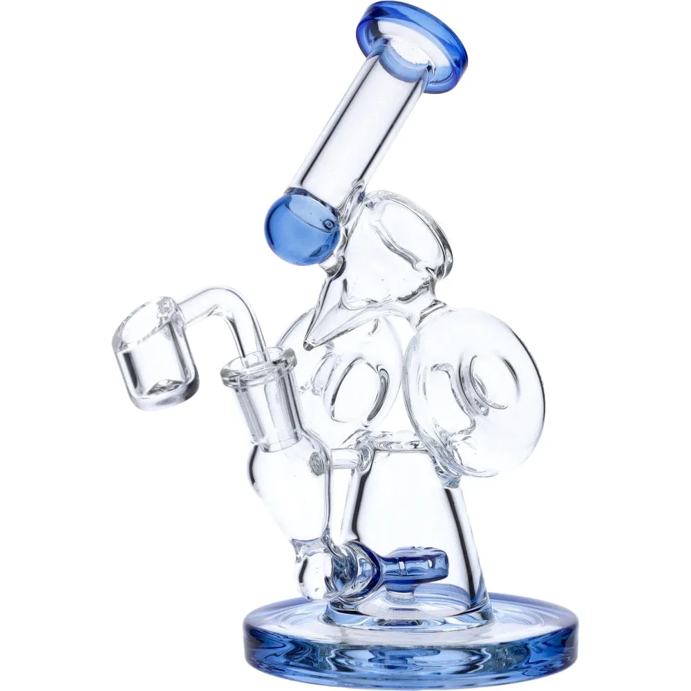7" Hourglass Base Water Pipe - Blue