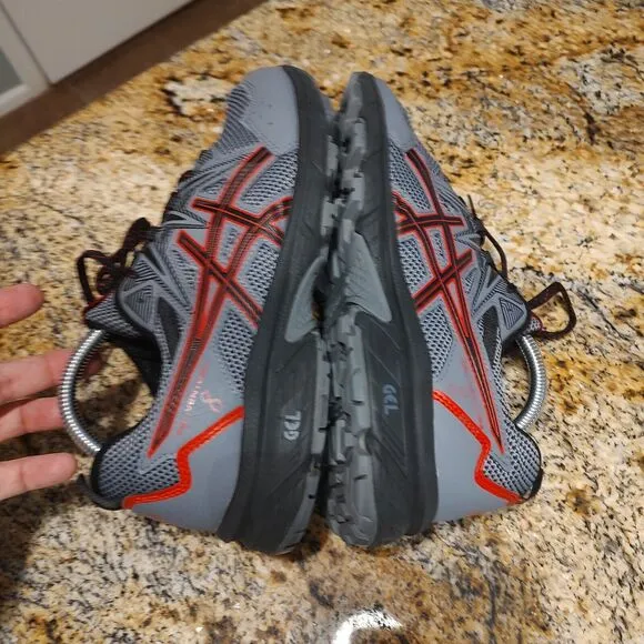 Asics Gel Venture 8 Men's Size 9 Extra Wide Grey Red Running Shoes 1011B395