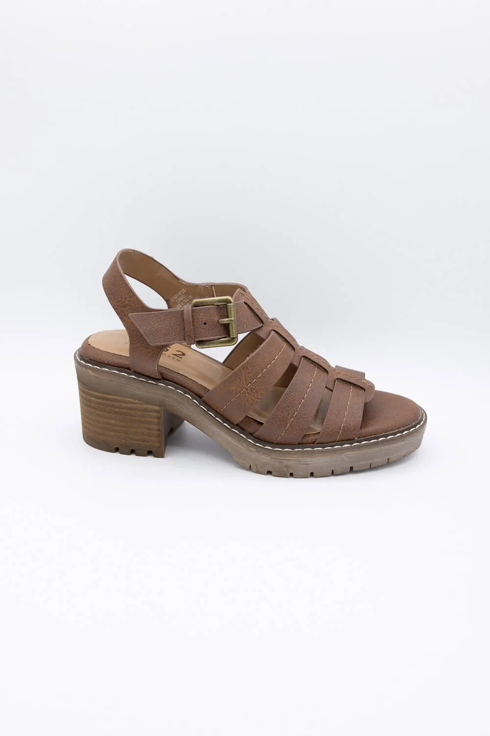 B52 by Bullboxer Fisherman Lug Heels for Women in Brown | 275014F2S-CAMEL