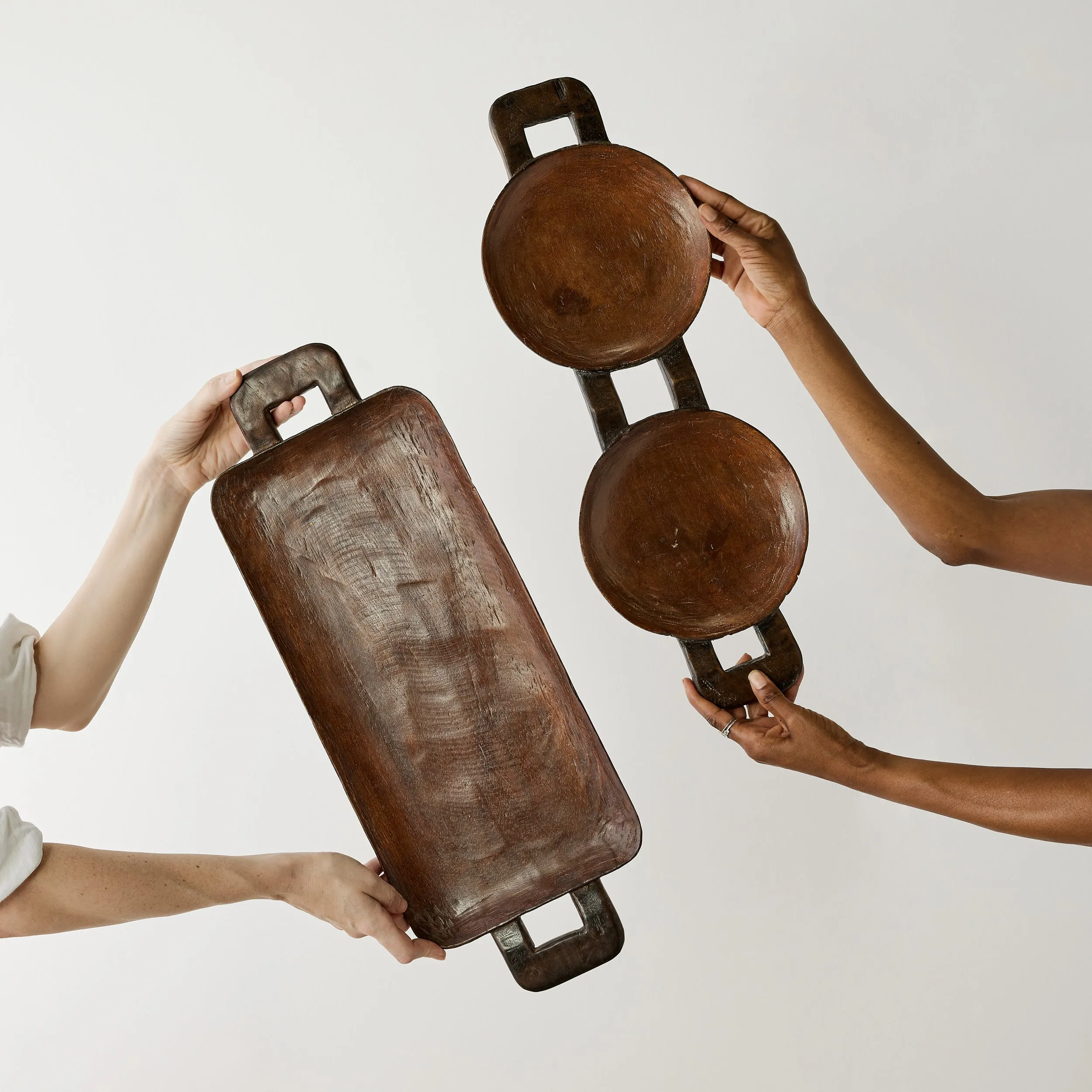 Bamenda Brown Rectangle Wood Serving Tray