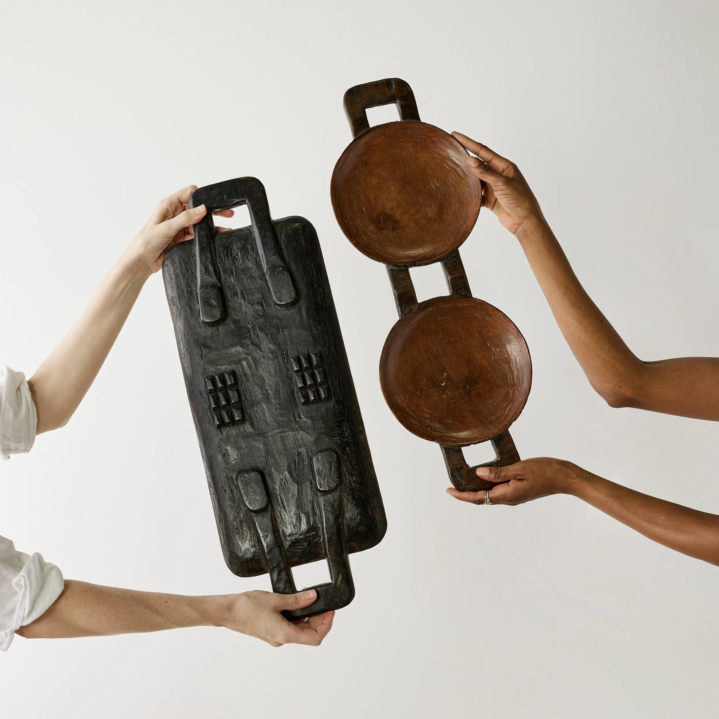 Bamenda Brown Rectangle Wood Serving Tray
