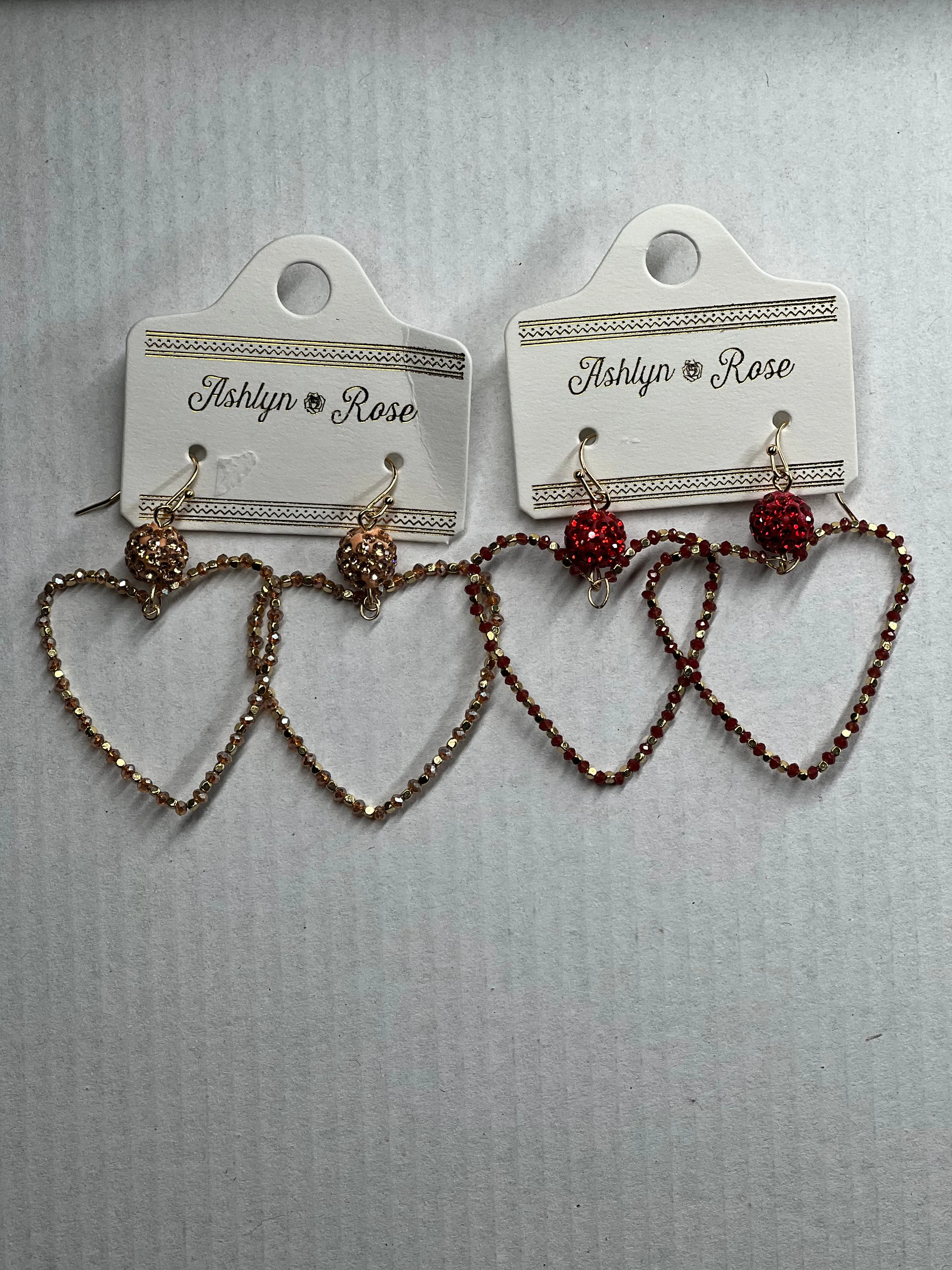 Beaded heart earrings