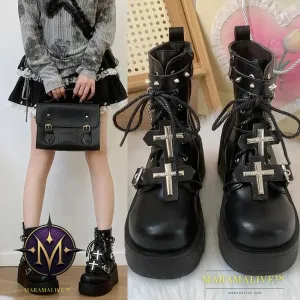 Black For Women Punk Platform Boots