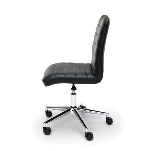 Black Upholstered Lumbar Support Heavy Duty Conference Chair