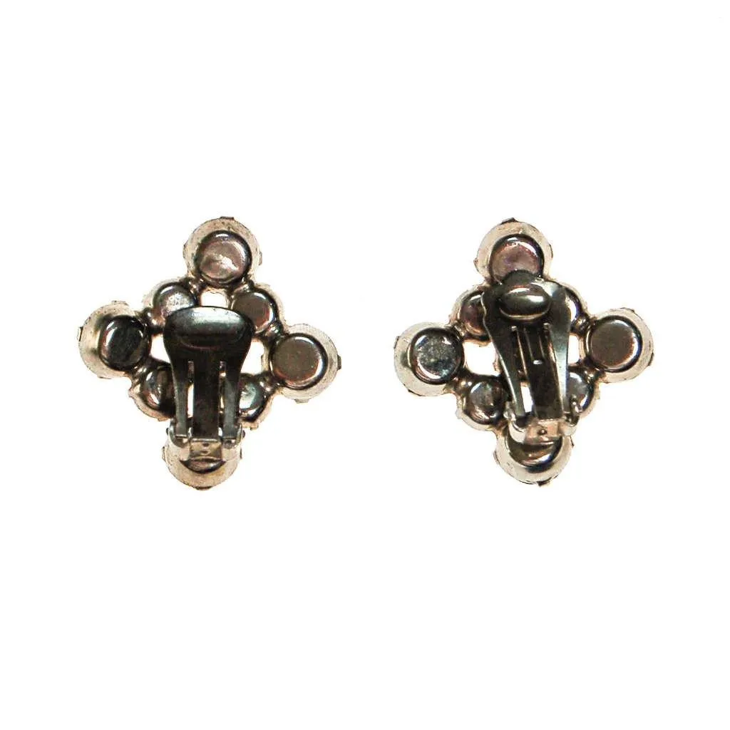 Blue and Green Aurora Borealis Rhinestone Earrings