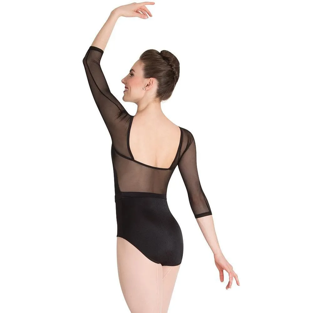 Body Wrappers Long Sleeve Mesh Dance Leotard - P1009 - Womens