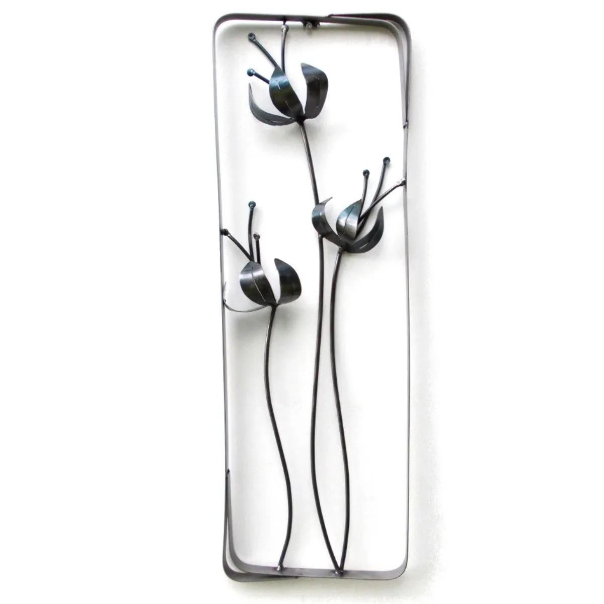 Botanical Abstract Flower Steel Wall Sculpture 3 WSBT03 by Metallic Evolution