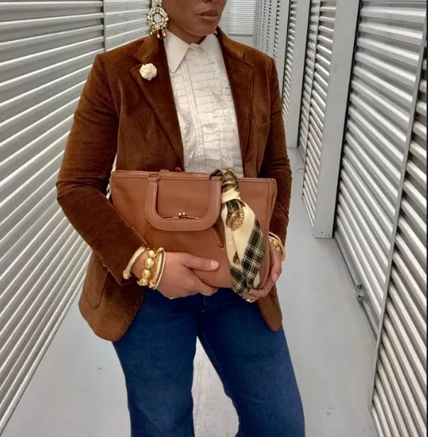 Brown floral formal & casual blazer