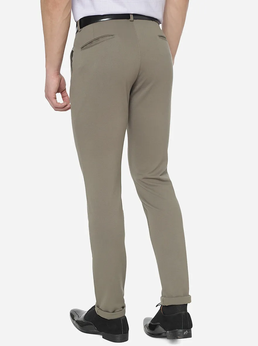 Brown Solid Slim Fit Club Wear Trouser | JB Studio