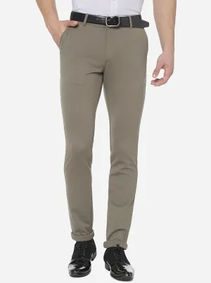 Brown Solid Slim Fit Club Wear Trouser | JB Studio