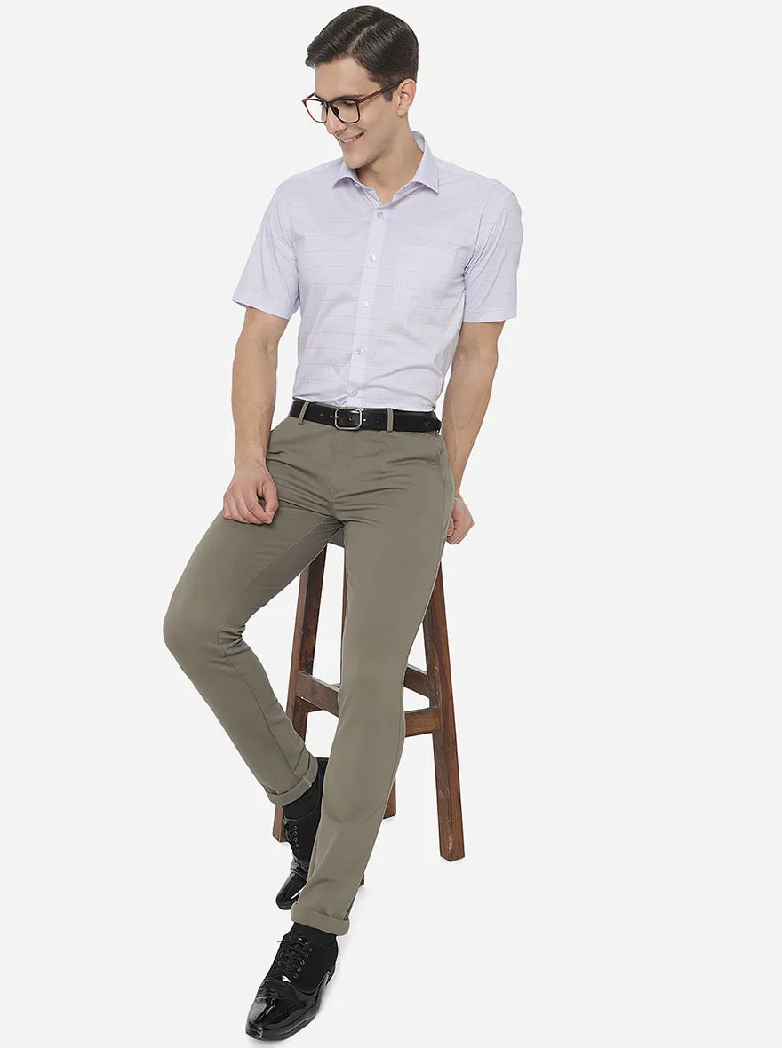 Brown Solid Slim Fit Club Wear Trouser | JB Studio