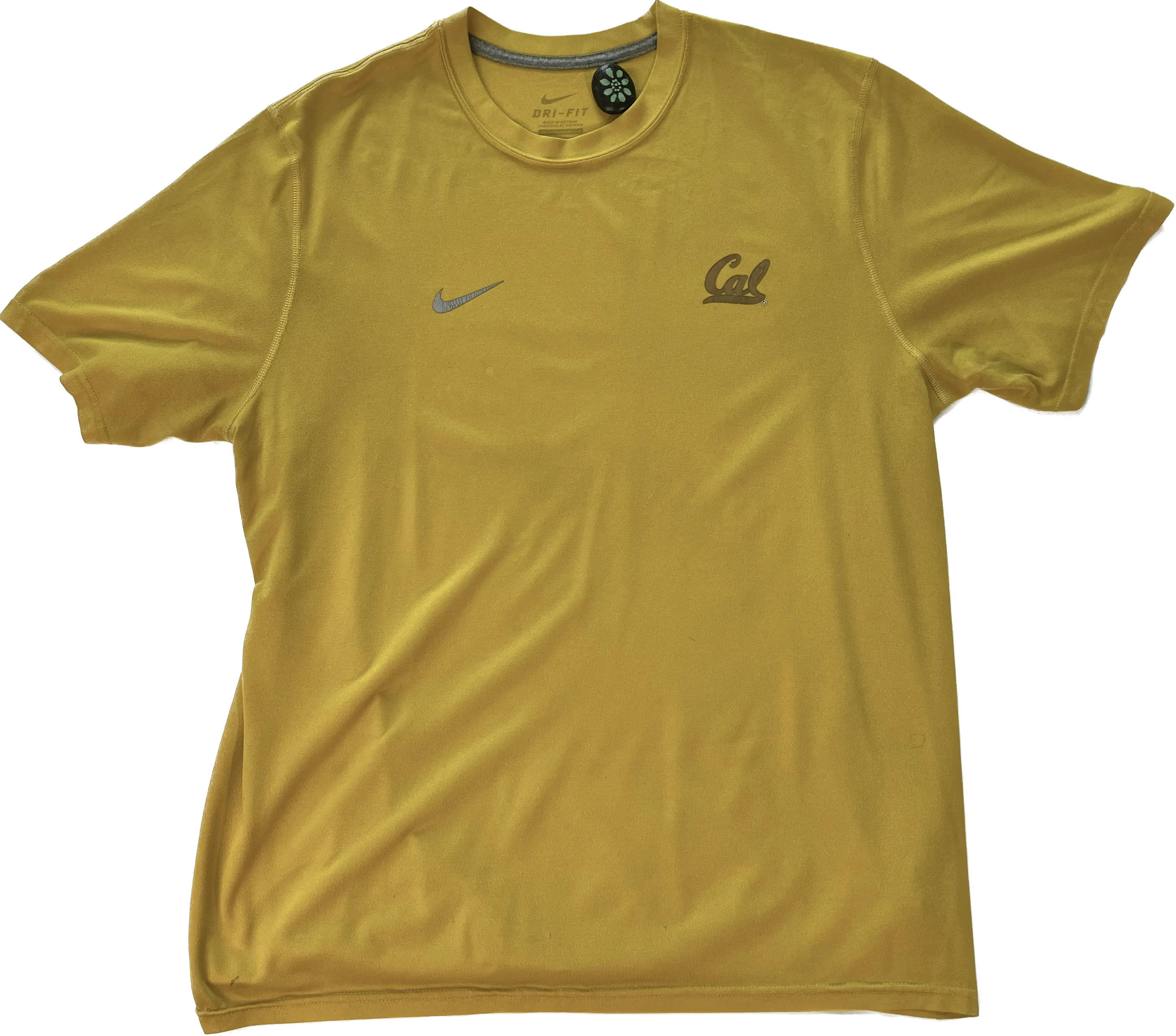 Cal Track&Field Running V-Neck Tee Yellow Dri-Fit Nike