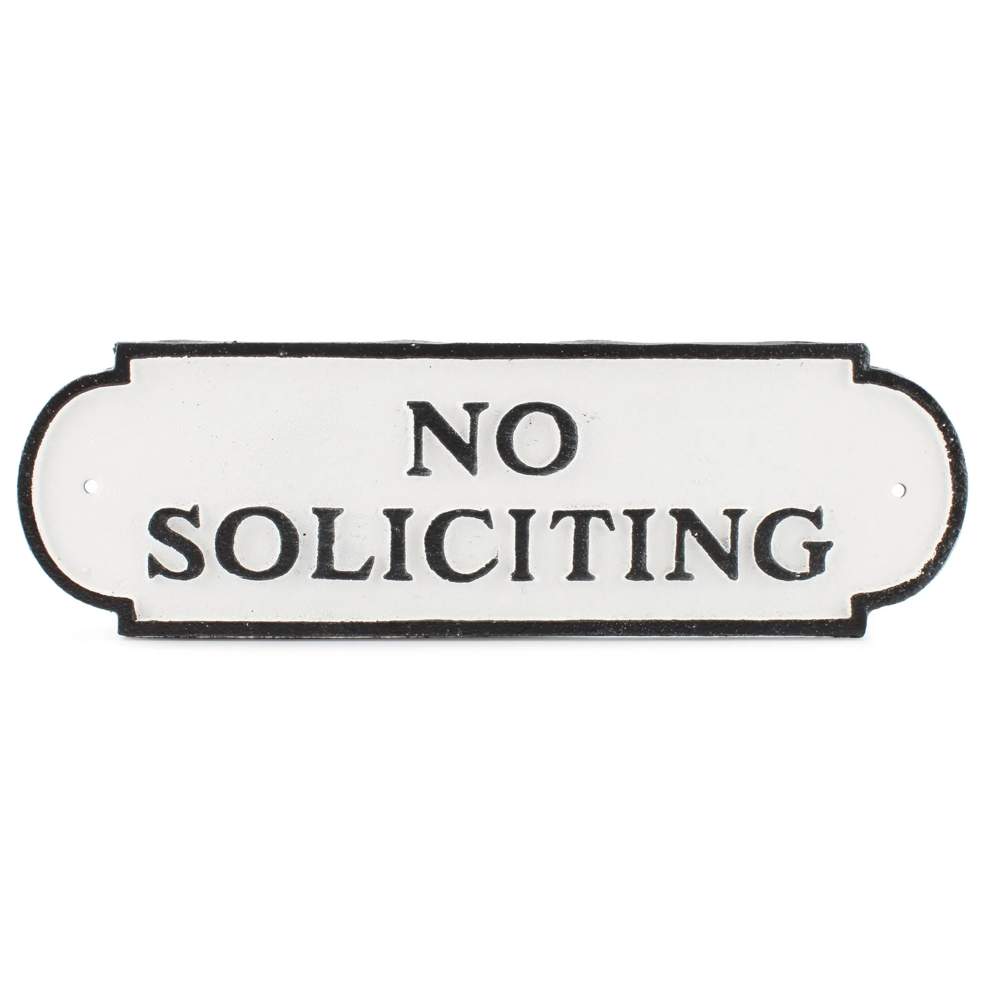 Cast Iron No Soliciting Sign; Rustic Farmhouse Metal Plaque (Case of 12)