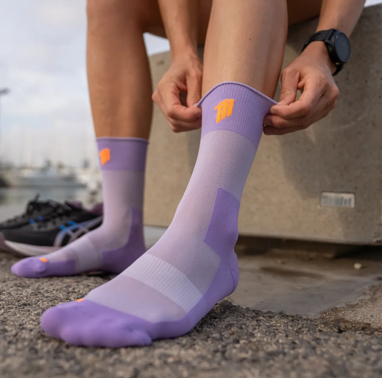 Chaussettes running Sporcks - MARATHON purple