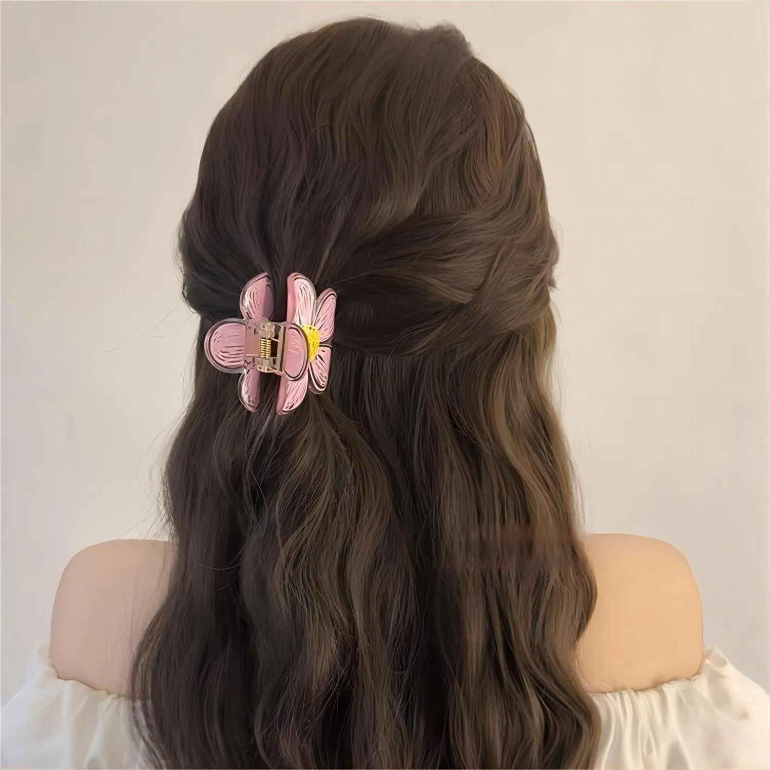 Chic Colorful Hand-drawn Painting Flower Hair Claw Clip