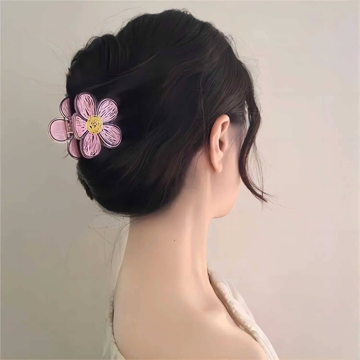 Chic Colorful Hand-drawn Painting Flower Hair Claw Clip