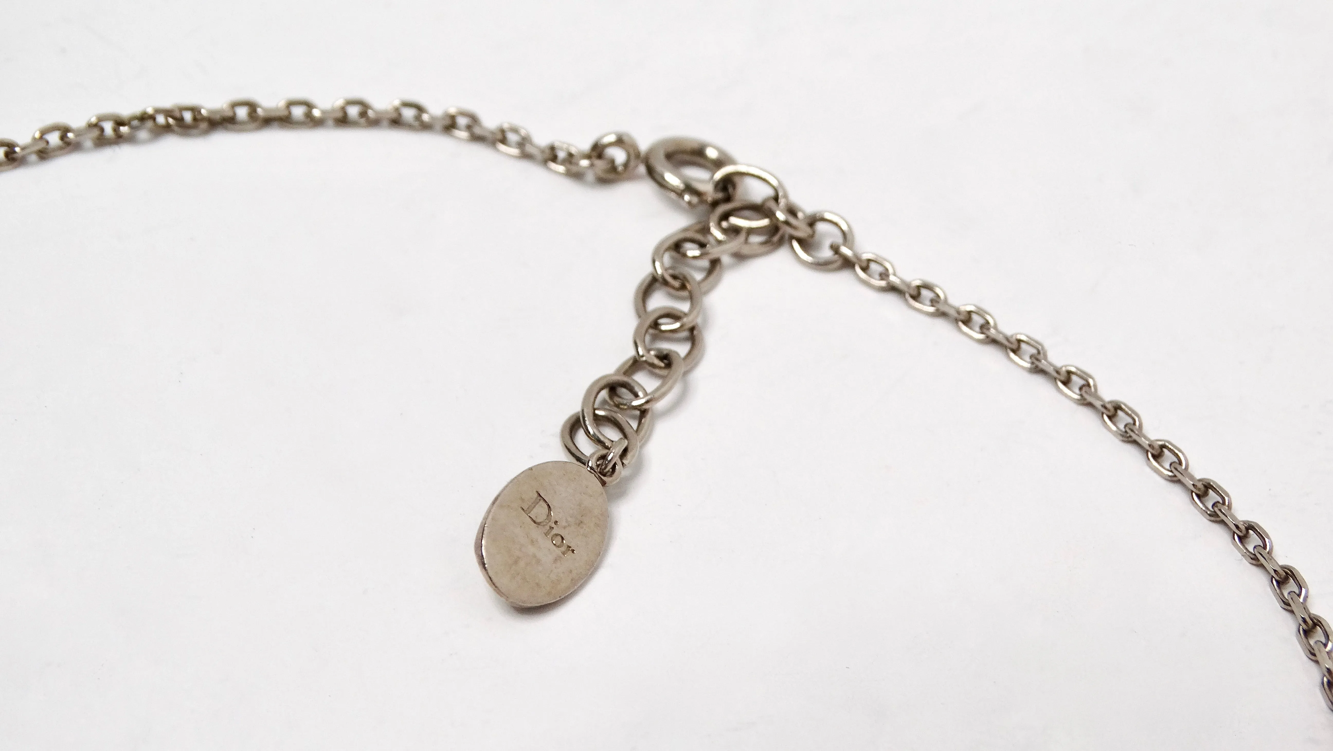 Christian Dior Colorful Logo Charm Double-Strand Chain Necklace