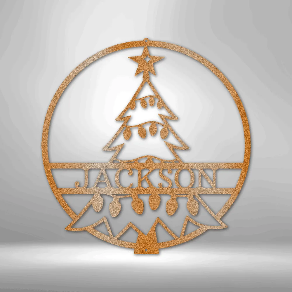 Christmas Tree Monogram - Steel Sign