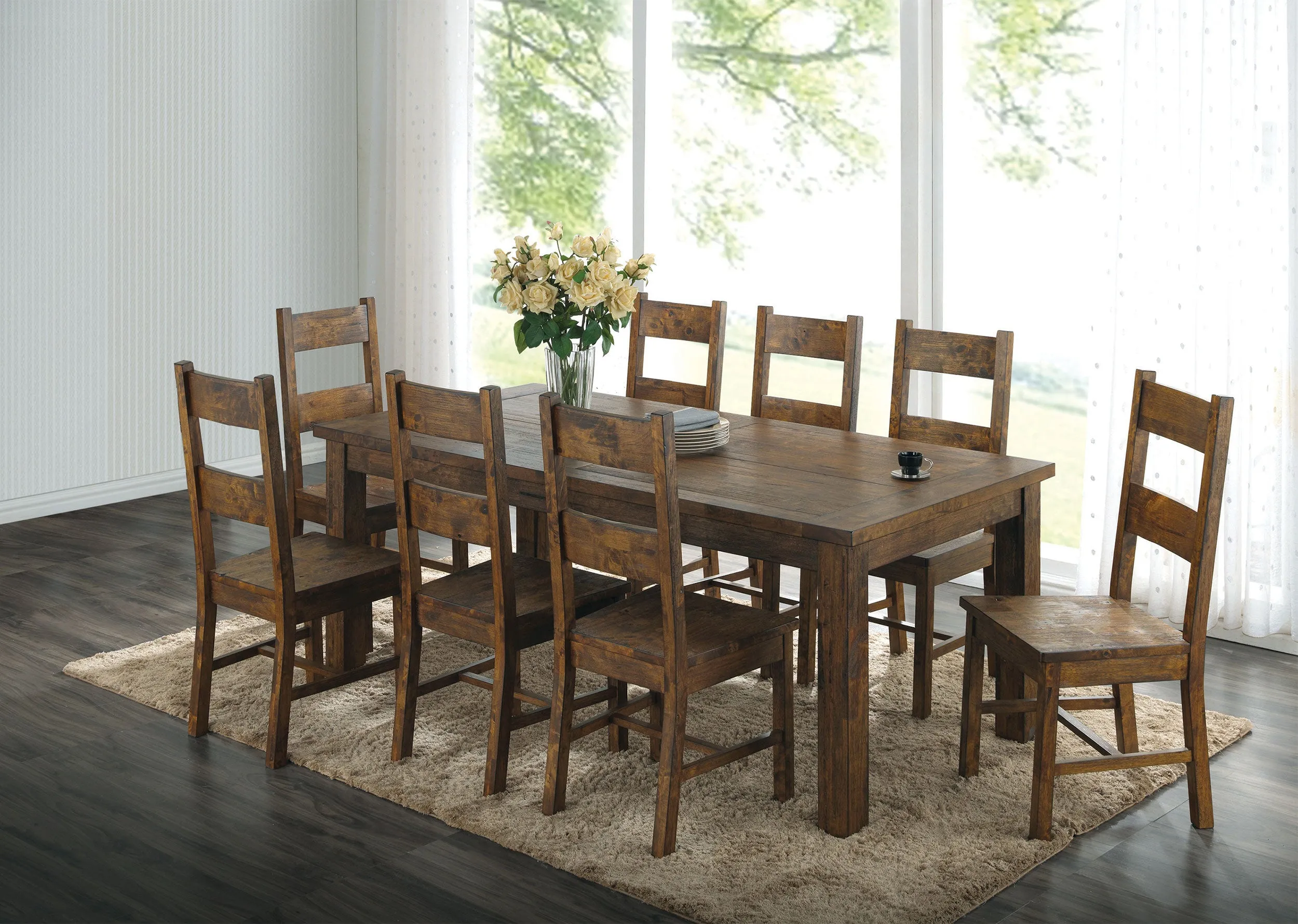 Coleman Rectangular 79-inch Dining Table Rustic Golden Brown