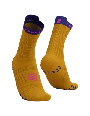 Compressport Unisex's Pro Racing Socks v4.0 Run High - Saffron/Dazz Blue