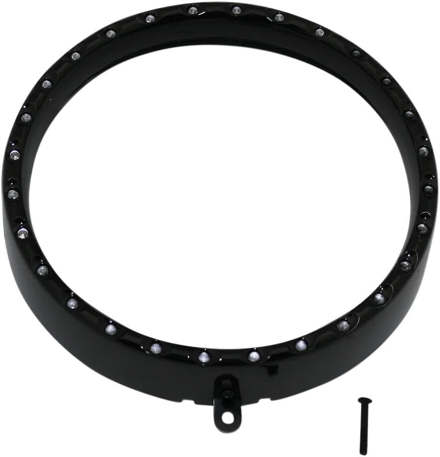 Custom Dynamics CDTB-BAT-W-14-C 7in. LED Halo Headlight Trim Rings with Built-In Turn Signals - Chrome/White
