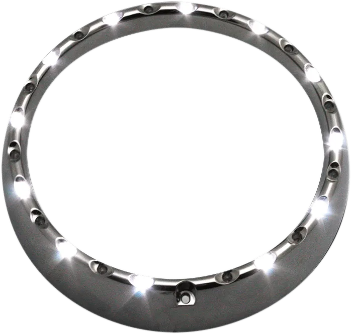 Custom Dynamics CDTB-BAT-W-14-C 7in. LED Halo Headlight Trim Rings with Built-In Turn Signals - Chrome/White