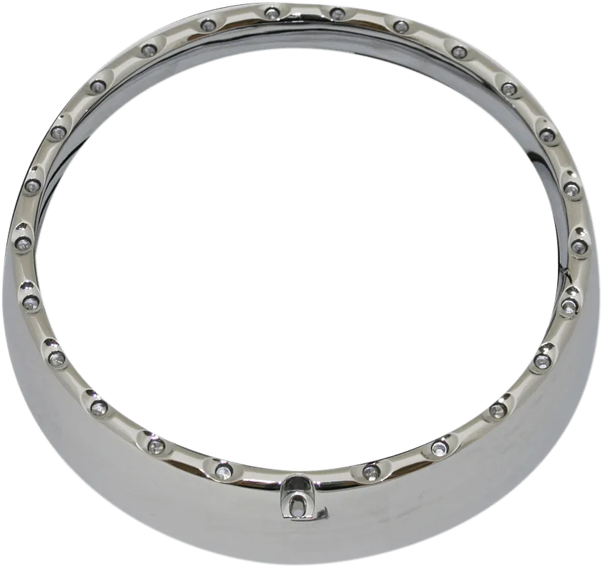 Custom Dynamics CDTB-BAT-W-14-C 7in. LED Halo Headlight Trim Rings with Built-In Turn Signals - Chrome/White