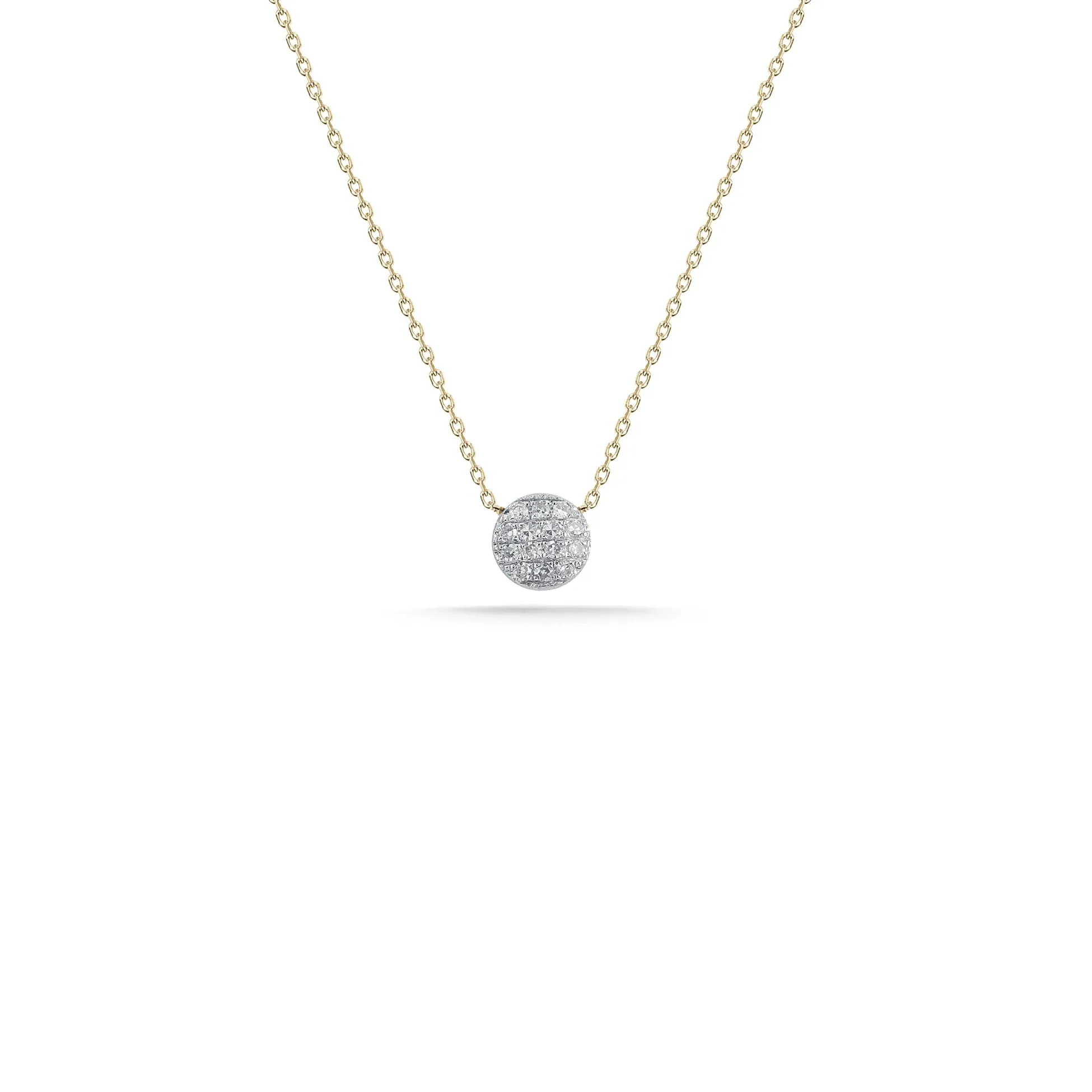 Dana Rebecca Lauren Joy Mini Round Disc Pendant - White Gold
