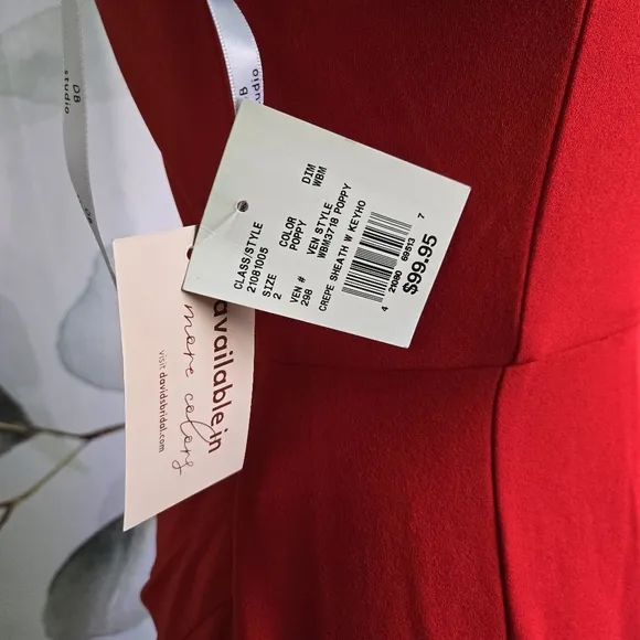 DB STUDIO | Crepe Keyhole Sheath with Side Slit in Poppy sz 2