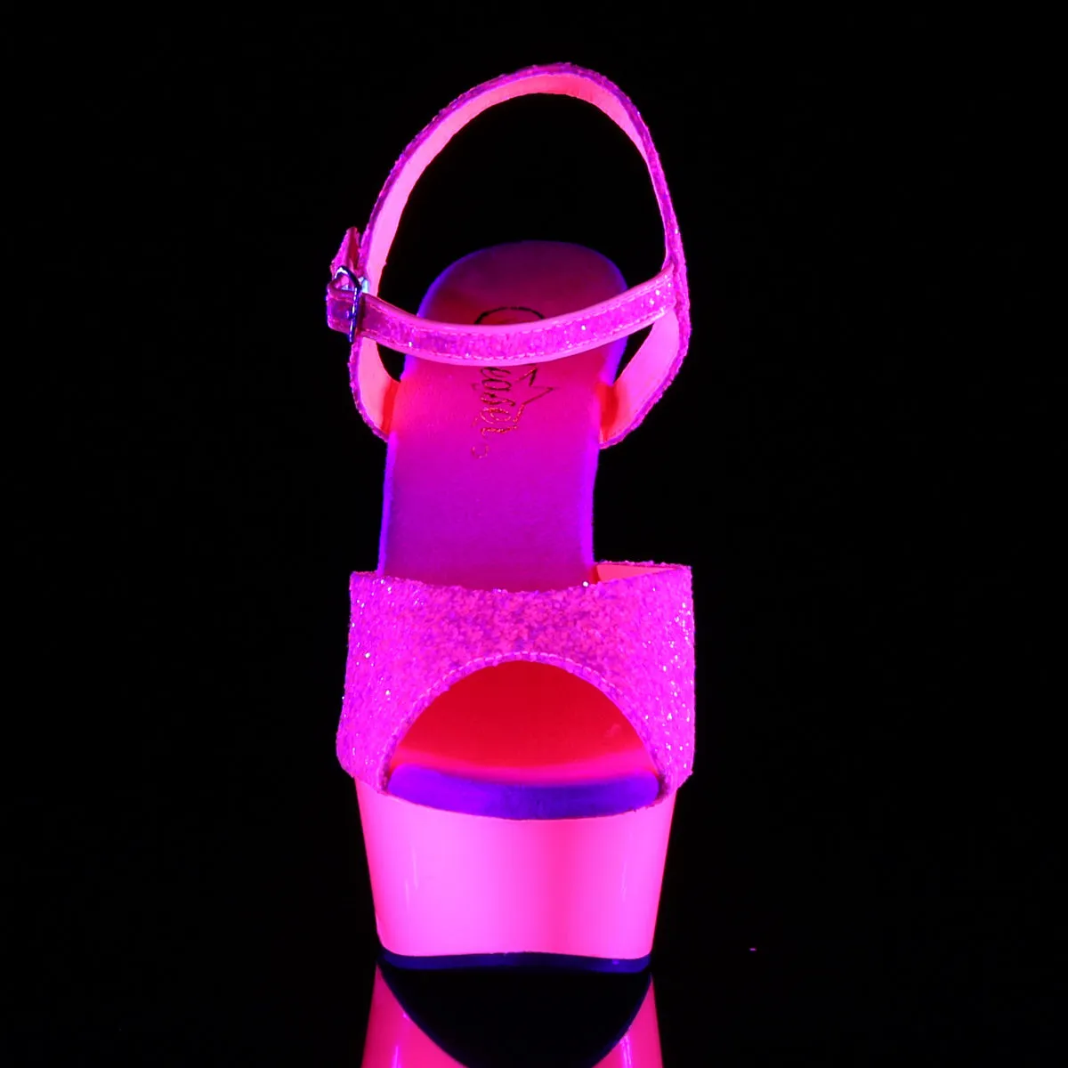 DELIGHT-609UVG  Neon Hot Pink Glitter/Hot Pink