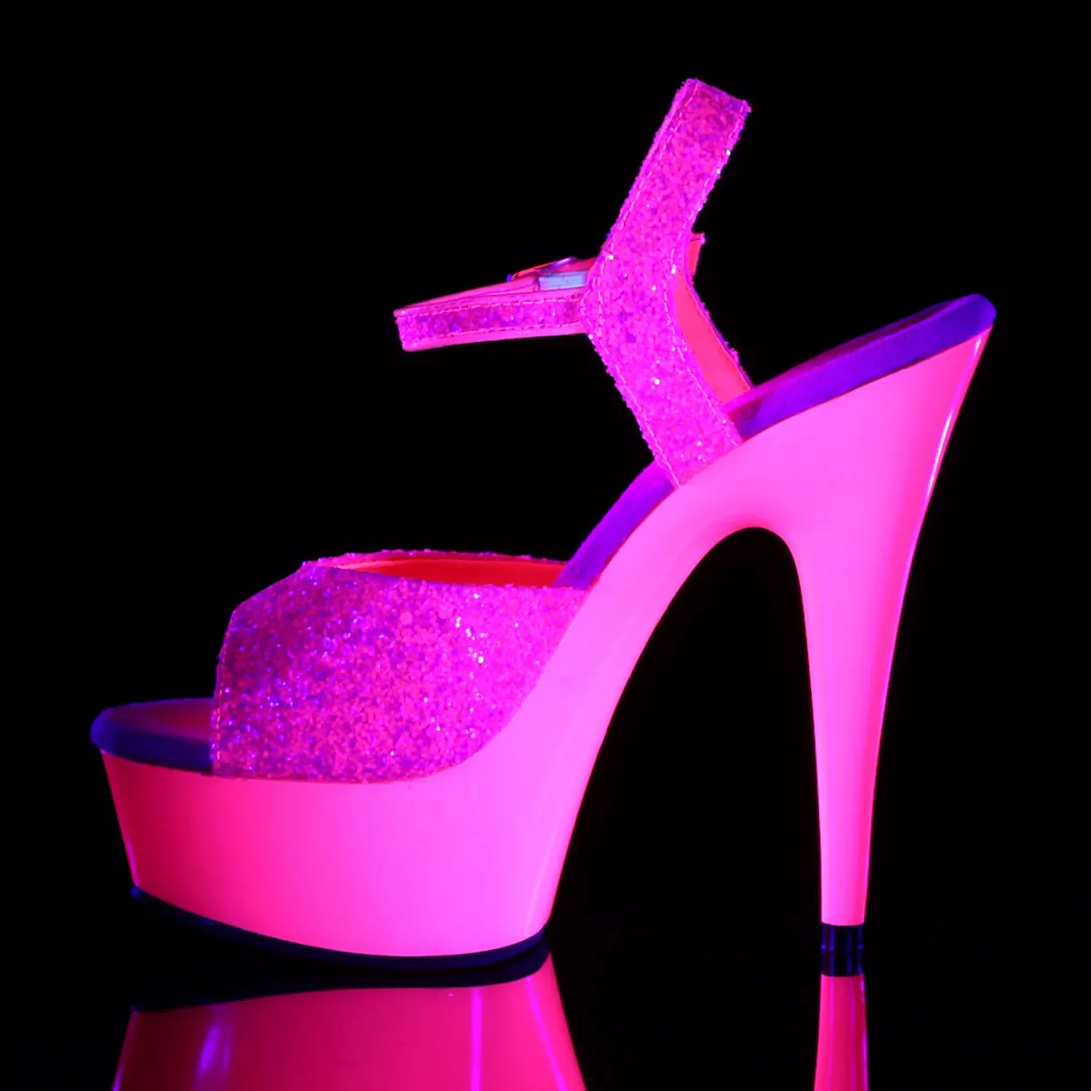 DELIGHT-609UVG  Neon Hot Pink Glitter/Hot Pink