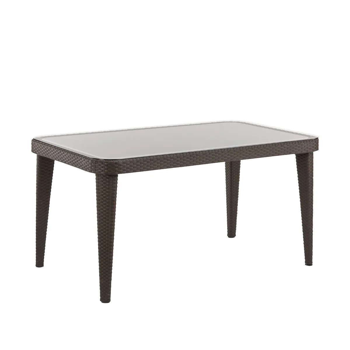 Dellonda Outdoor Dining Table Weather Resistant Glass Table 90x150cm