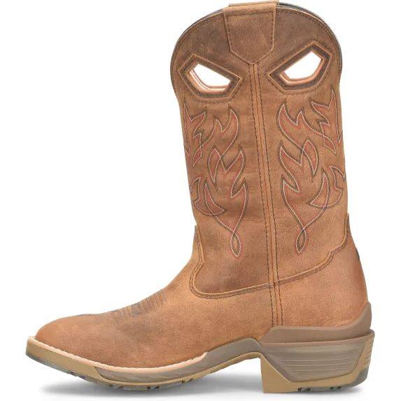 Double H Men's Feudal 12" U Toe Slip Resist Western Work Boot -Brown- DH5421