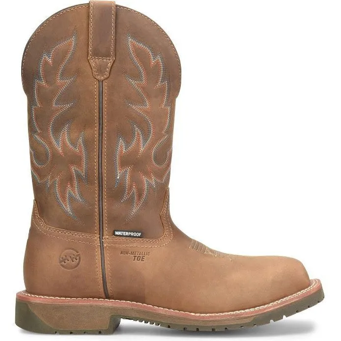 Double H Men's Roper 12" Wide Square Toe Comp Toe Western Work Boot -Brown- DH6141