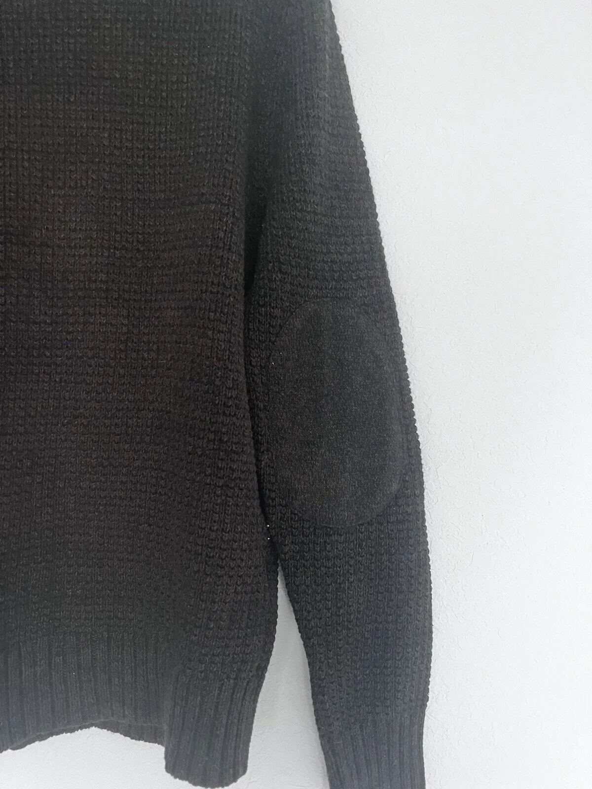 Express Mens Cardigan Sweater Sz M Brown Long Sleeve Cotton Toggle Button & Zip