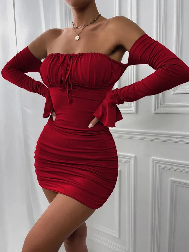 Fairyshely Sexy Ruffle Short Club Dress