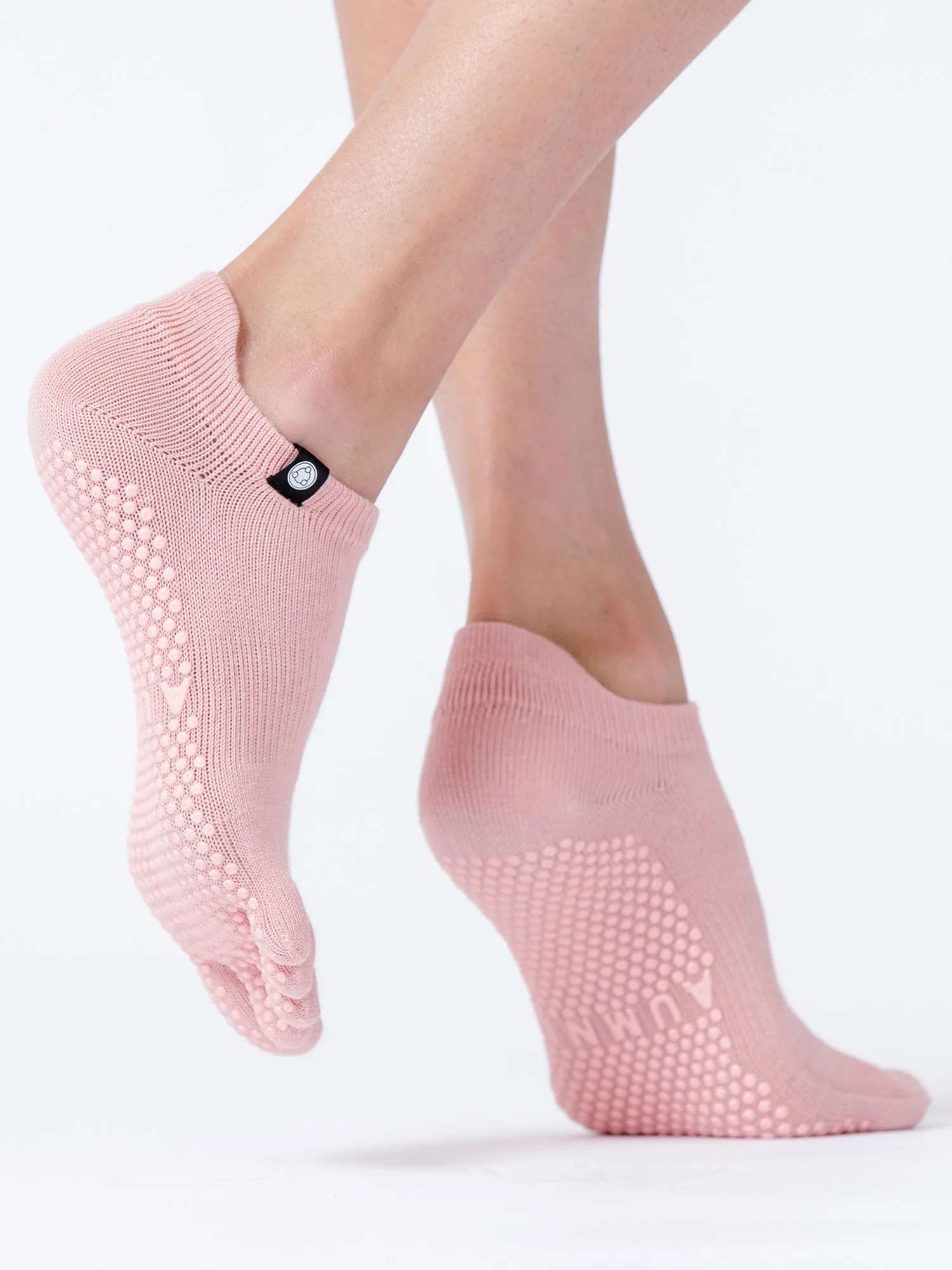 FULL TOE YOGA ANKLE GRIP SOCKS, SAKURA PINK