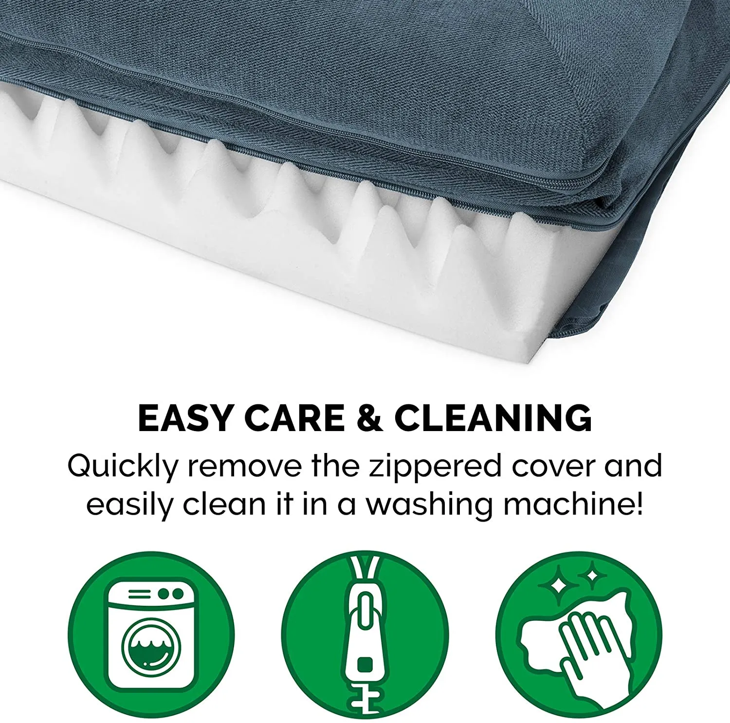 Furhaven Pet Dog Bed - Orthopedic Faux Fleece and Chenille Soft Woven Sofa Style, Orion Blue, Large-27X36! Retails $94 