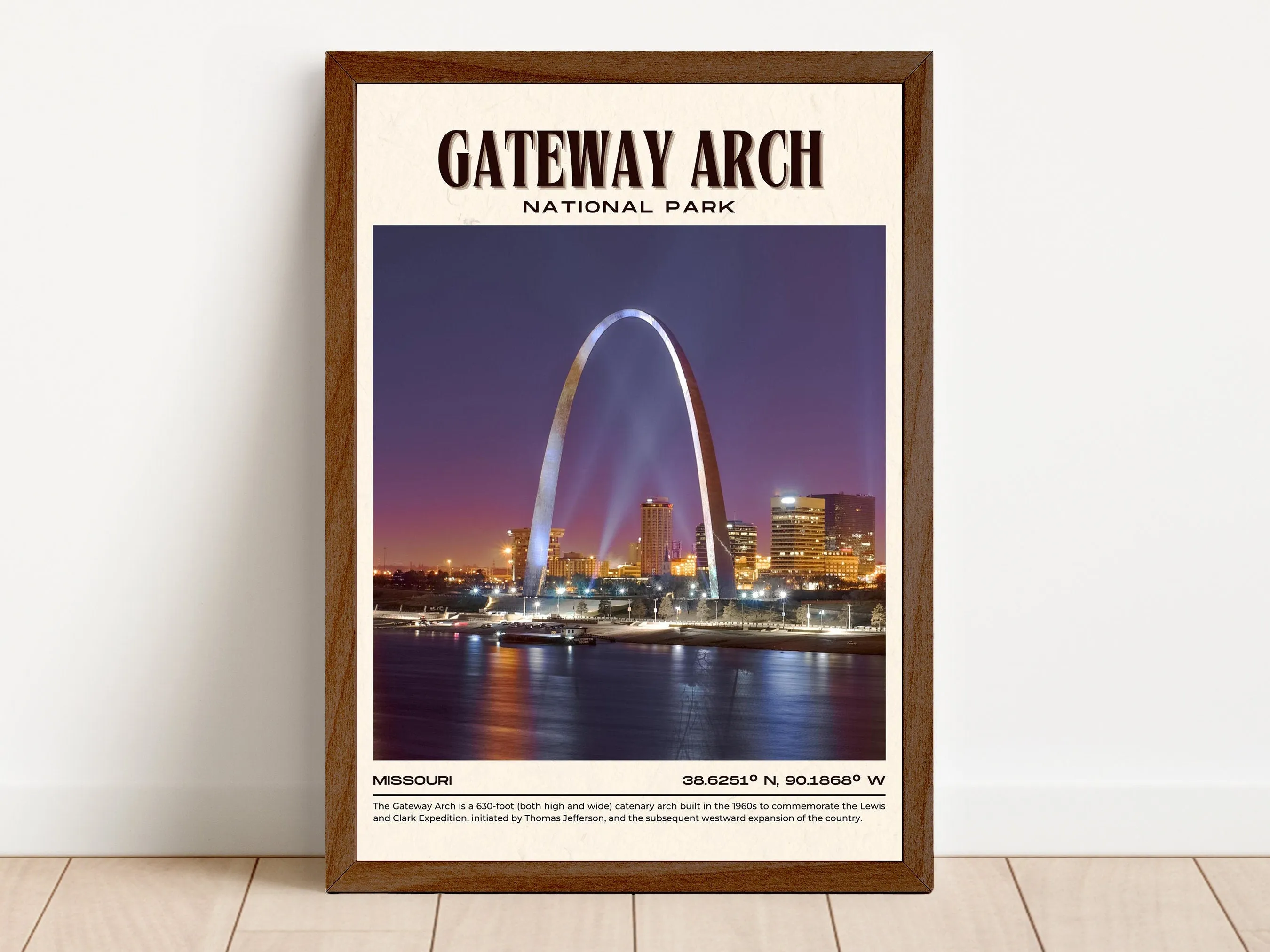 Gateway Arch National Park Vintage Wall Art, Missouri, USA