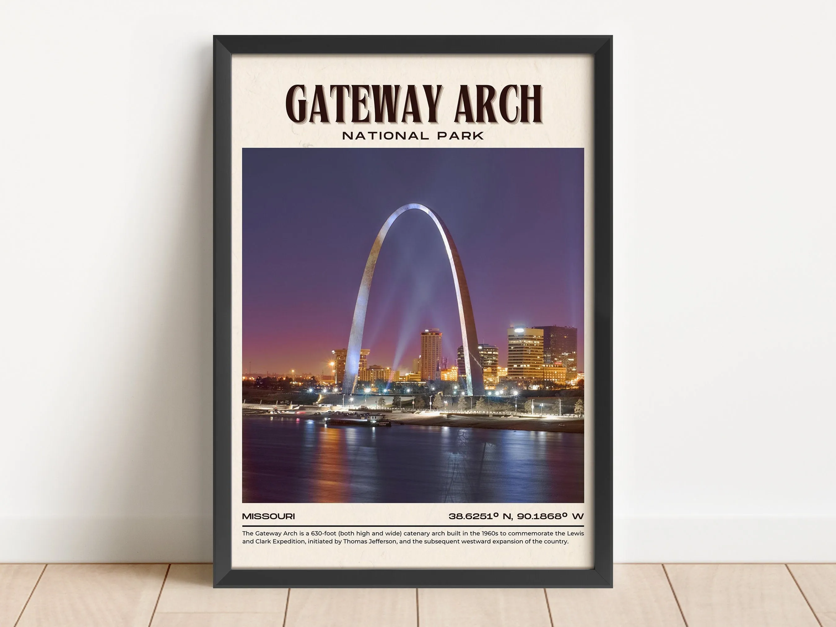 Gateway Arch National Park Vintage Wall Art, Missouri, USA