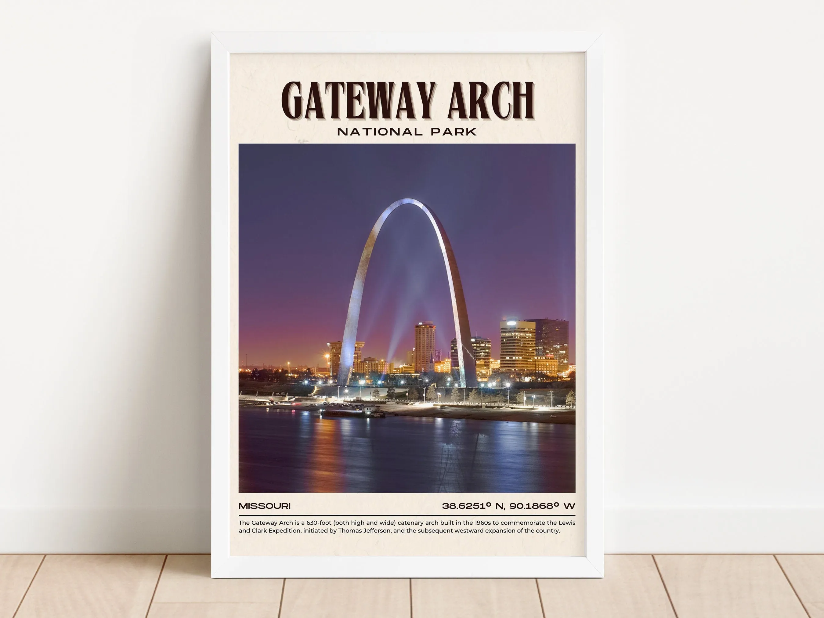 Gateway Arch National Park Vintage Wall Art, Missouri, USA