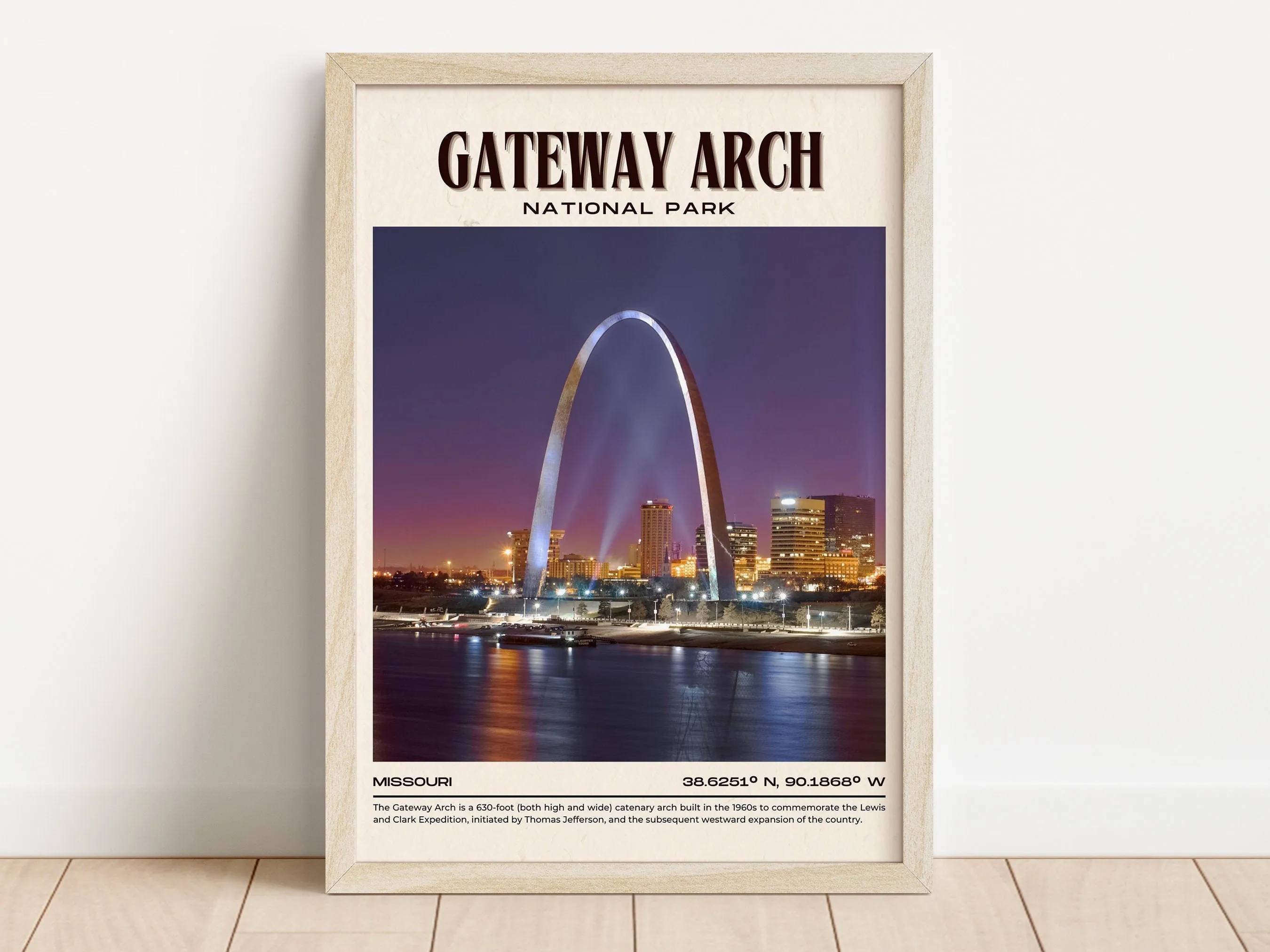 Gateway Arch National Park Vintage Wall Art, Missouri, USA