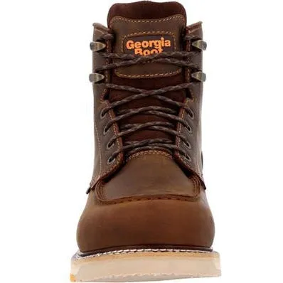 Georgia Men's Amp Lt Wedge 6" Comp Toe Waterproof Work Boot -Brown- GB00592