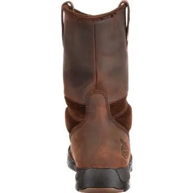 Georgia Men's Athens 10" Steel Toe Waterproof Wellington Boot- Brown- G4603
