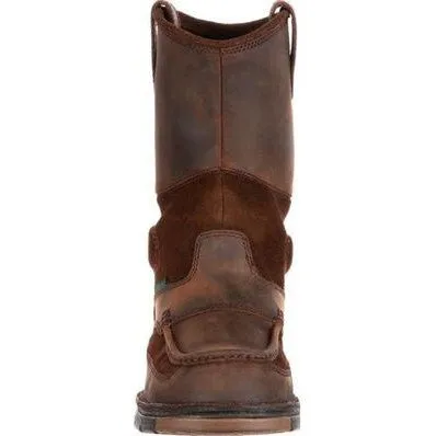 Georgia Men's Athens 10" Steel Toe Waterproof Wellington Boot- Brown- G4603