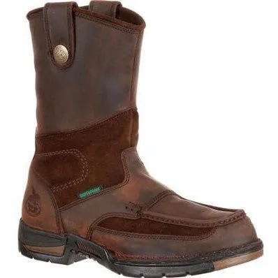 Georgia Men's Athens 10" Steel Toe Waterproof Wellington Boot- Brown- G4603
