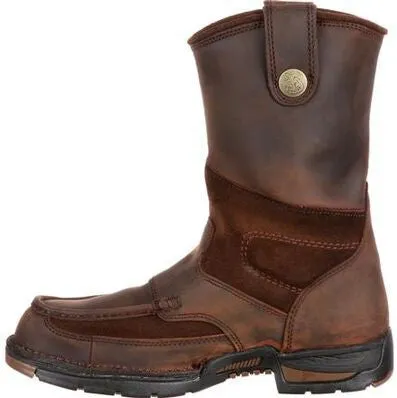 Georgia Men's Athens 10" Steel Toe Waterproof Wellington Boot- Brown- G4603